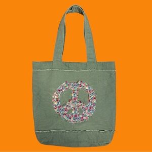 Mudd peace sign tote bag